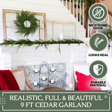 Vita Domi 9' Cedar Garland with 120 Tips