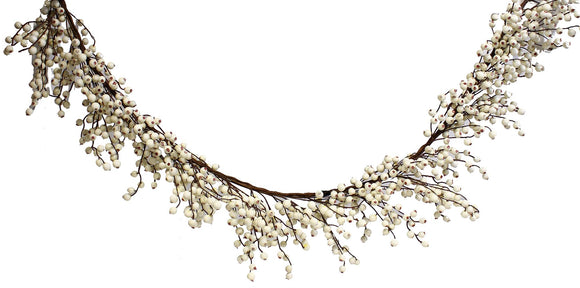 Vita Domi 6'WATER RESISTANT BERRY GARLAND Cream Berry